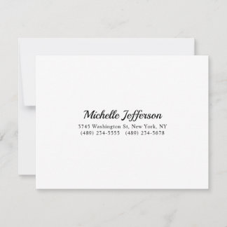 Black & White Minimalist Plain Modern RSVP Card