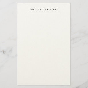 Black & White Minimalist Plain Modern Stationery