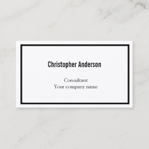 Black White Minimalist Professional Corporate Business Card