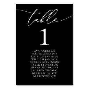 Black & White Minimalist Seating Table Number
