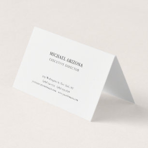 Black & White Minimalist Simple Chic Modern Plain Business Card