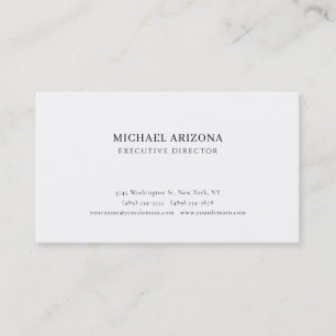 Black & White Minimalist Simple Chic Modern Plain Business Card