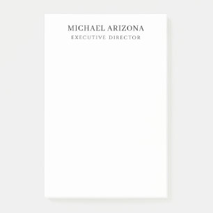 Black & White Minimalist Simple Chic Modern Plain Post-it Notes