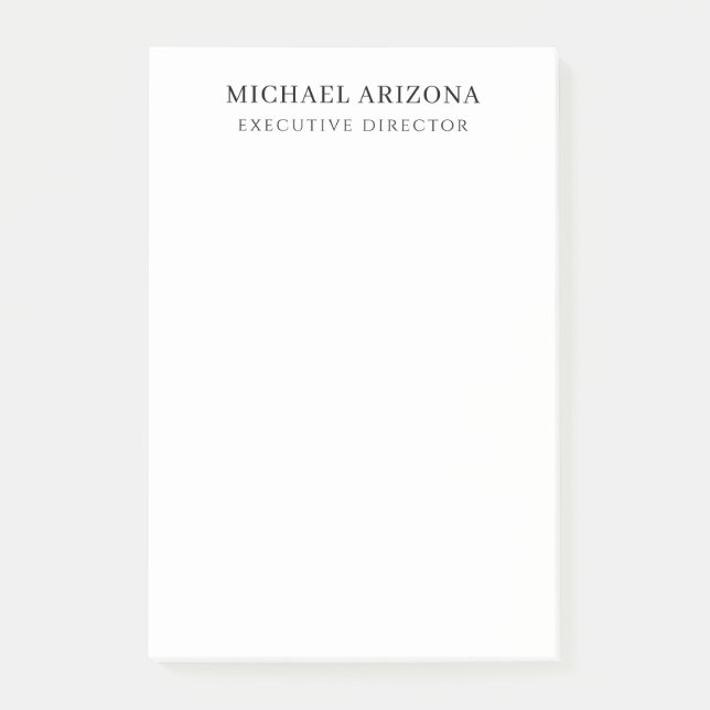Black & White Minimalist Simple Chic Modern Plain Post-it Notes (Front)