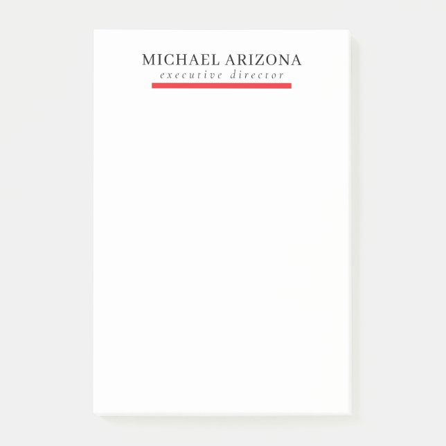 Black & White Minimalist Simple Chic Modern Plain Post-it Notes (Front)