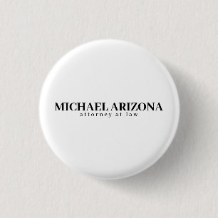 Black & White Minimalist Simple Plain  3 Cm Round Badge