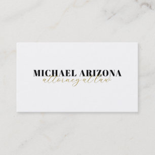 Black & White Minimalist Simple Plain  Business Card