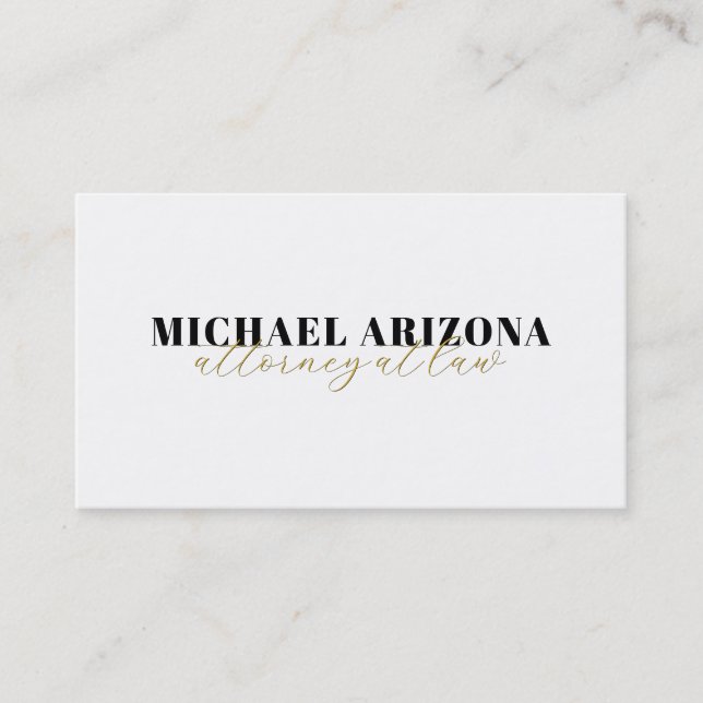 Black & White Minimalist Simple Plain  Business Card (Front)