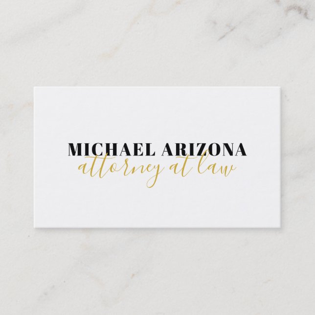 Black & White Minimalist Simple Plain  Business Card (Front)