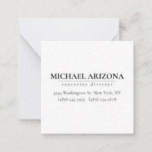 Black & White Minimalist Simple Plain  Card