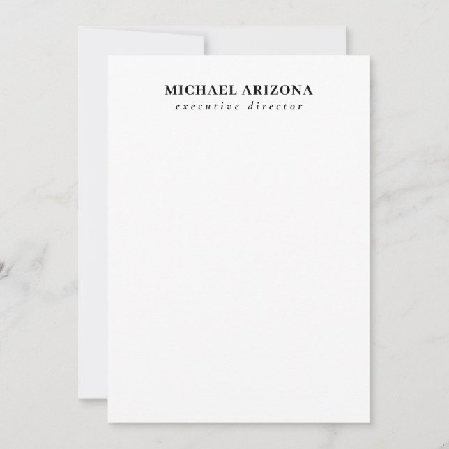 Black White Minimalist Simple Plain Card (Front)