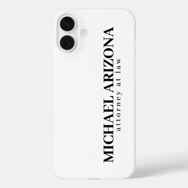 Black & White Minimalist Simple Plain  Case-Mate iPhone Case (Back)
