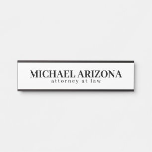 Black & White Minimalist Simple Plain Door Sign
