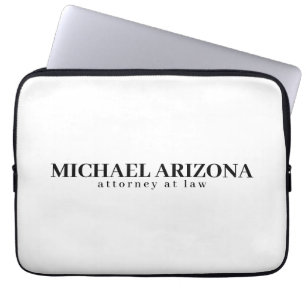 Black & White Minimalist Simple Plain  Laptop Sleeve