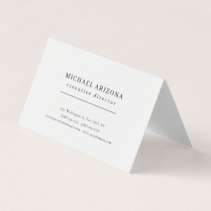 Black & White Minimalist Simple Plain Modern Plain Business Card