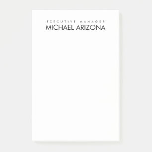 Black & White Minimalist Simple Plain Modern Post-it Notes