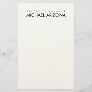 Black & White Minimalist Simple Plain Modern Stationery