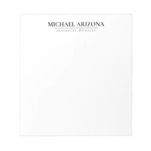 Black & White Minimalist Simple Plain  Notepad