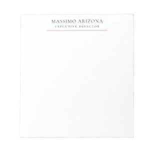 Black White Minimalist Simple Plain  Notepad