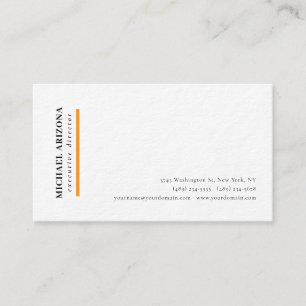 Black White Minimalist Simple Plain Premium Thick Business Card