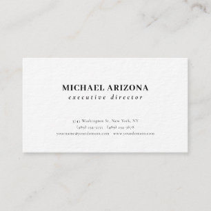 Black White Minimalist Simple Plain Premium Thick Business Card