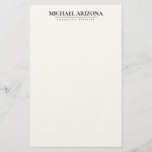Black & White Minimalist Simple Plain  Stationery