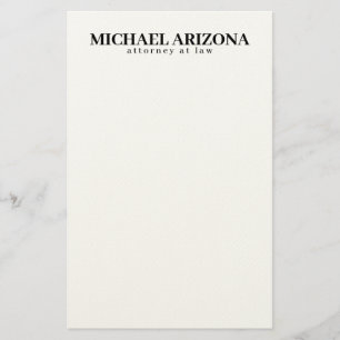 Black & White Minimalist Simple Plain  Stationery