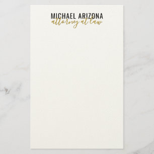 Black & White Minimalist Simple Plain  Stationery