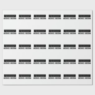 Black & White Minimalist Simple Plain Wrapping Paper