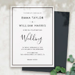 Black & White Minimalist Wedding Invitation 01<br><div class="desc">Black and White Minimalist Wedding Invitation. For further customization, please click the "Customize" button or "Personalize" button and use the design tool to modify. You can change the text color, style and sizes. The color on the backside has been set as Cinder gray. You can change the background color as...</div>