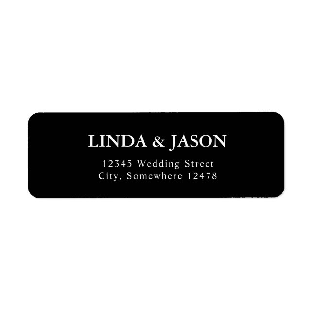 Black & White Minimalist Wedding Return Address (Front)