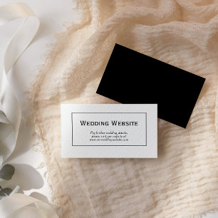 Black White Minimalist Wedding Website Enclosure Card