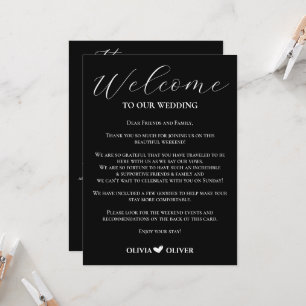 Black & white minimalist wedding weekend itinerary