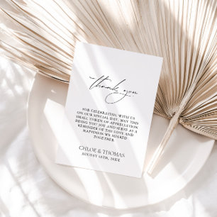Black & White Minimalist White Wedding Thank You Card