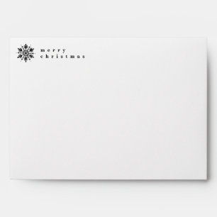 Black & White Minimalistic Graphic Snowflake Envelope