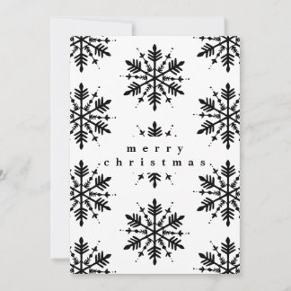 Black & White Minimalistic Graphic Snowflake Holiday Card