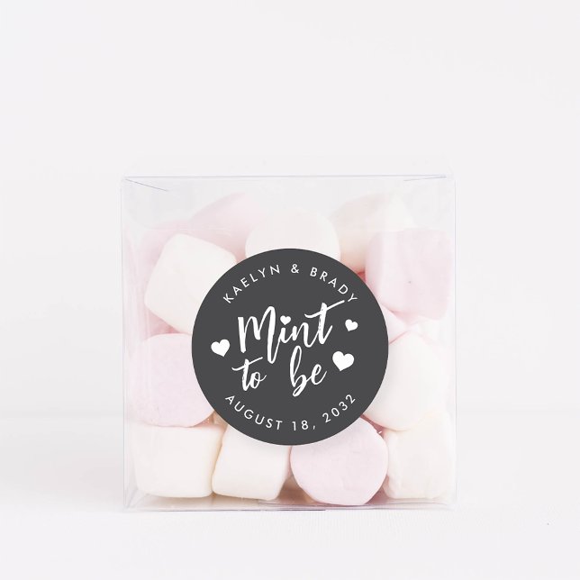 Black & White Mint to Be Wedding Favour Classic Round Sticker (Creator Uploaded)