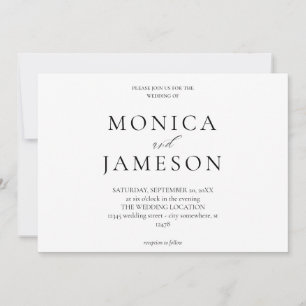 Black & White Modern 2 Wedding Invitation