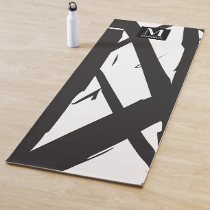 Black & White Modern Abstract Art Line Decorative Yoga Mat