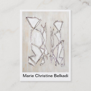 Black White Modern Abstract Geometric Fine Art Business Card