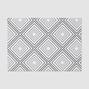 Black white modern abstract geometric pattern tissue paper
