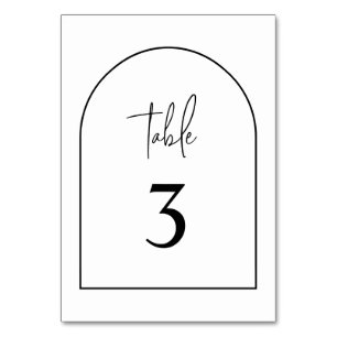 Black & White Modern Arch Minimalist Table Number