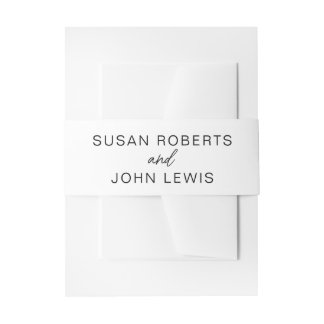 Black & White Modern Belly Band  Invitation Belly Band