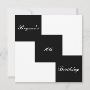 Black & White Modern Birthday Party Invitations