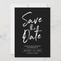 Black & White | Modern Birthday Save the Date