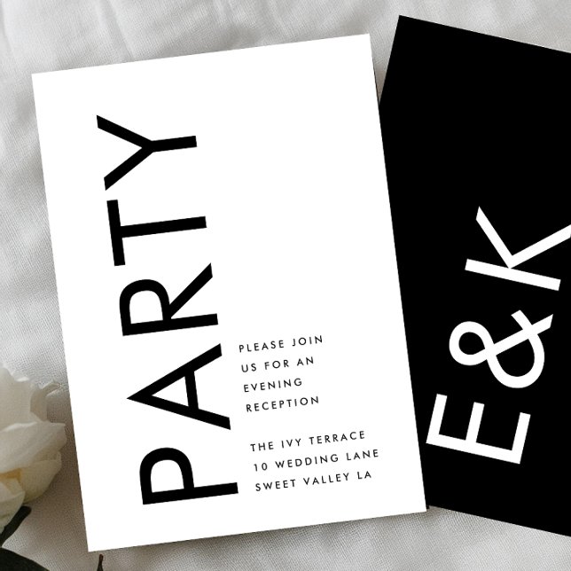 Black White Modern Bold Monogram Simple Wedding Enclosure Card (Creator Uploaded)