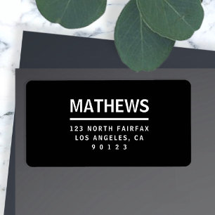 Black & White   Modern Bold Return Address Label