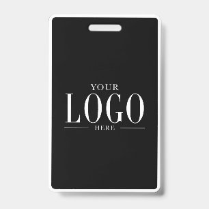 Black White Modern Business Logo Photo Salon Spa  ID Badge