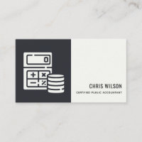 BLACK WHITE MODERN CALCULATOR COIN ACCOUNTING ICON