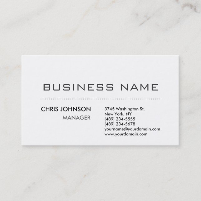 Black & White Modern Charming Business Card (Front)